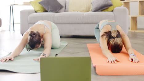 Laptop,-Yoga-Fitness-Und-Frauen