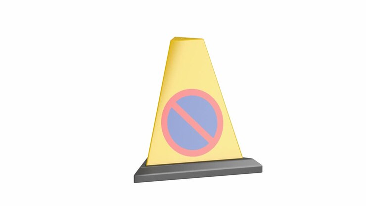Cono giallo di divieto di sosta
