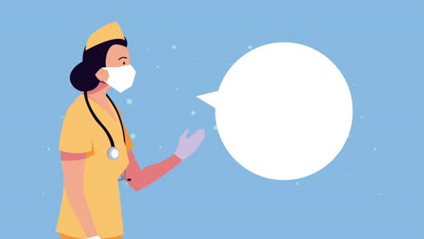 professional female doctor speaking with stethoscope animation
