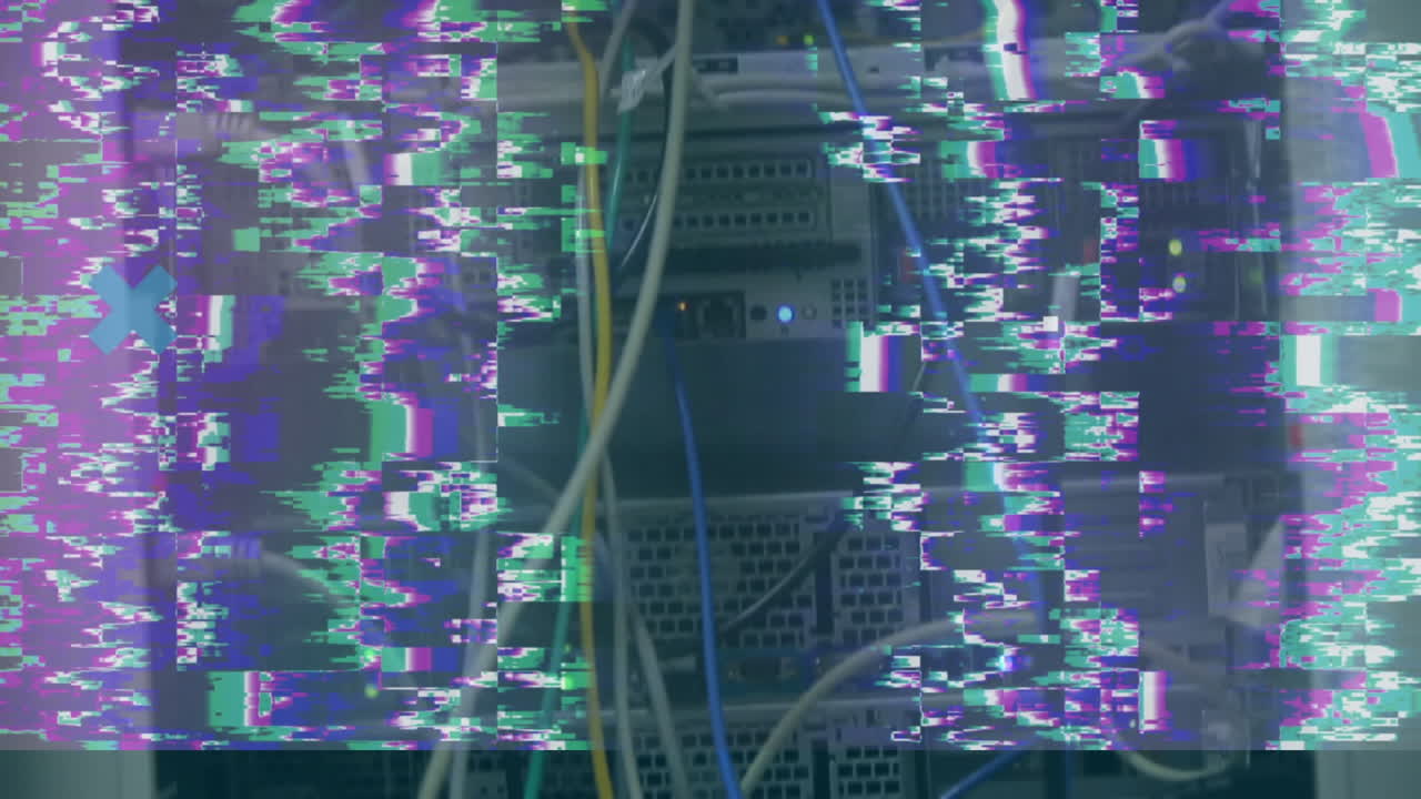 서버 방 위에 있는 빛의 흔적의 애니메이션