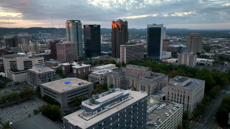 high aerial pullout birmingham alabama skyline captured in 5k