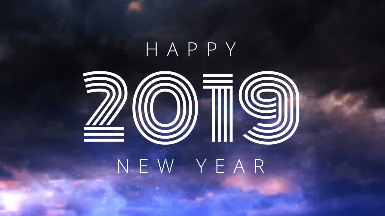 Happy New Year animation with fireworks