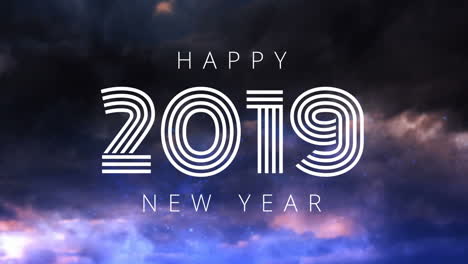 feliz año nuevo animación con fuegos artificiales