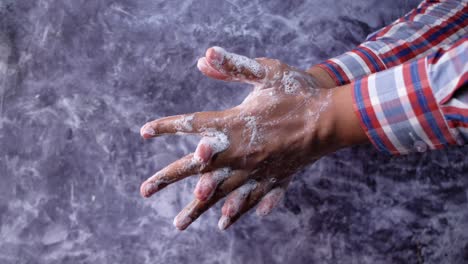 washing hands with soap