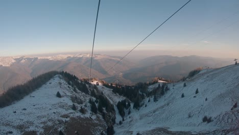 magnificent view from a gondola in sinaia, romania