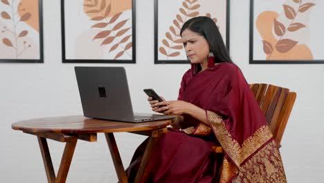 indian woman doing business