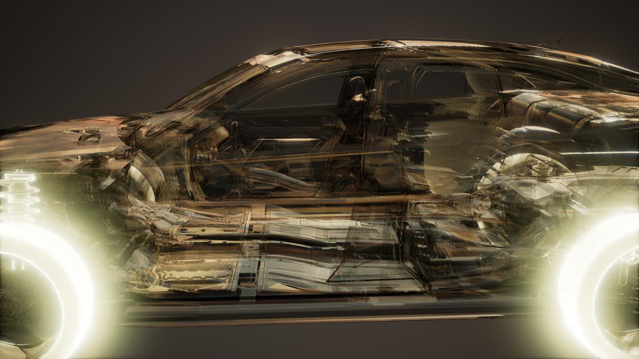 자동차 바 ⁇ 가 차 안에서 빛나고 있습니다.