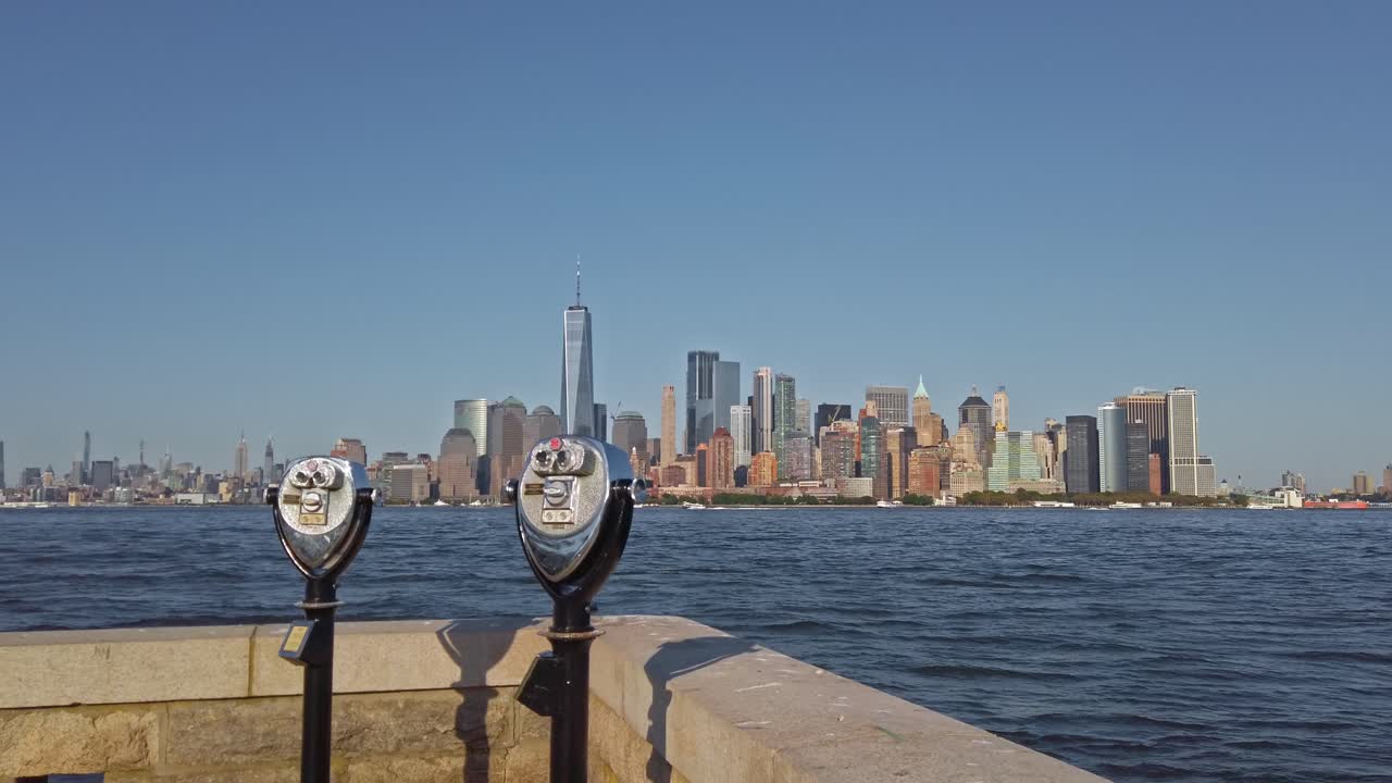 New York city view from Liberty island