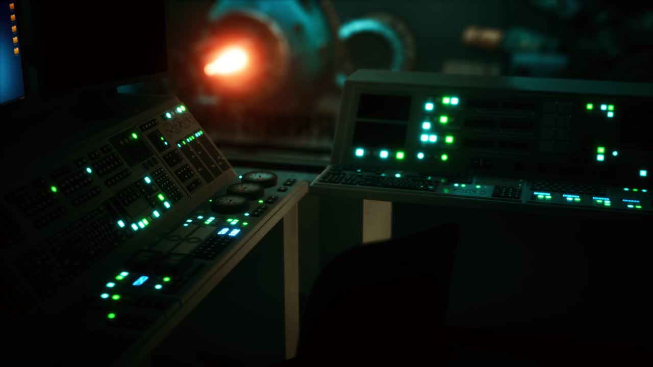 equipo de la sala de control central vacía