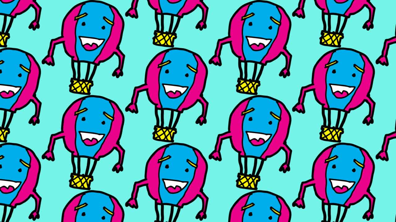 kids drawing pop art seamless background with theme of air balloon