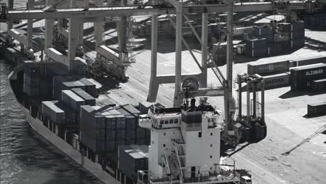 Cargo-Ship-In-Black-&-White