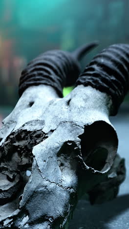 close-up of a weathered animal skull