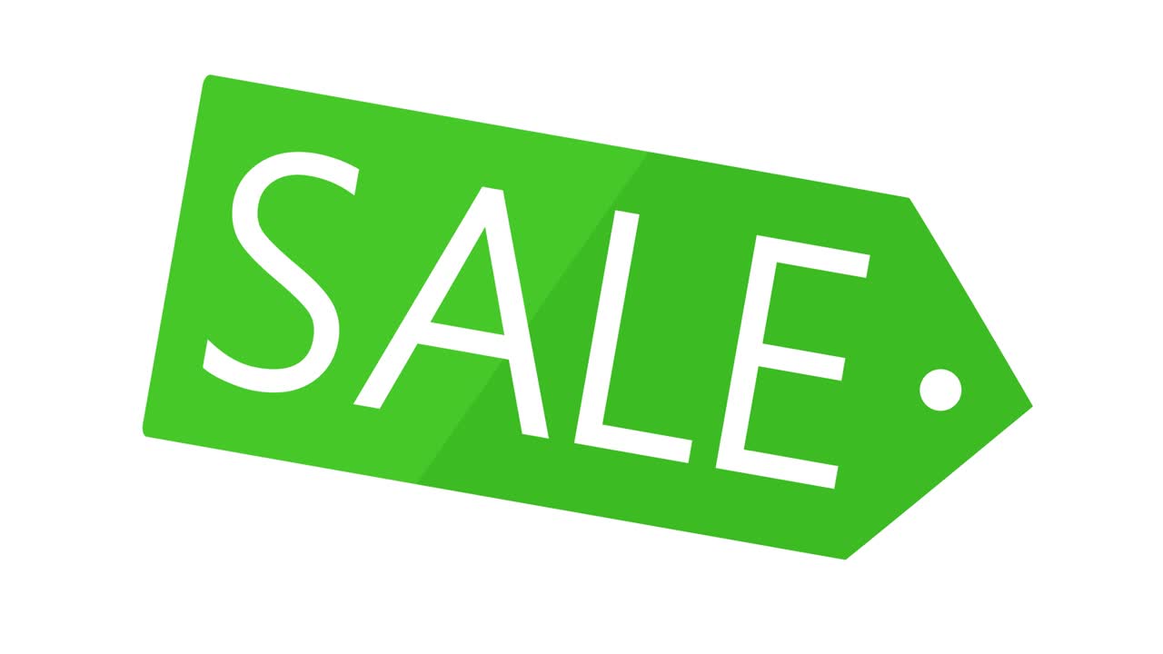 tag di vendita icon loop animazione verde