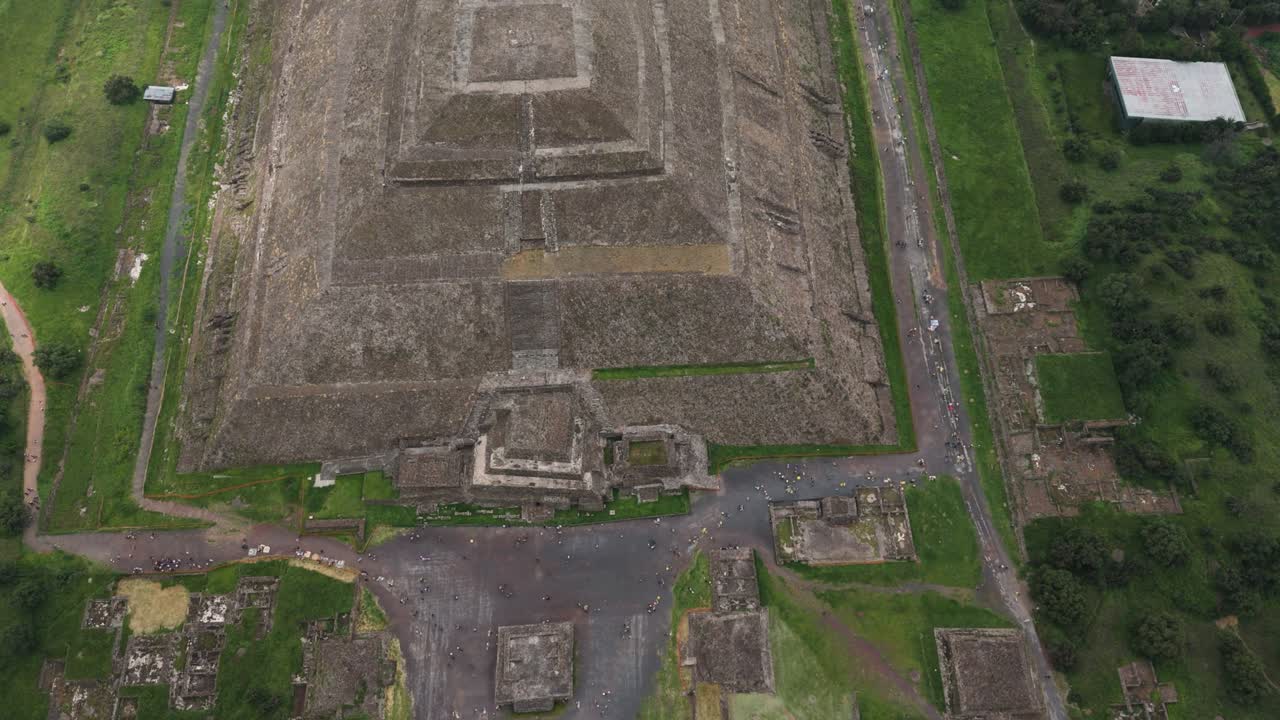 Drone shot of the Pyramid of the Sun, Teotihuacan, Mexico