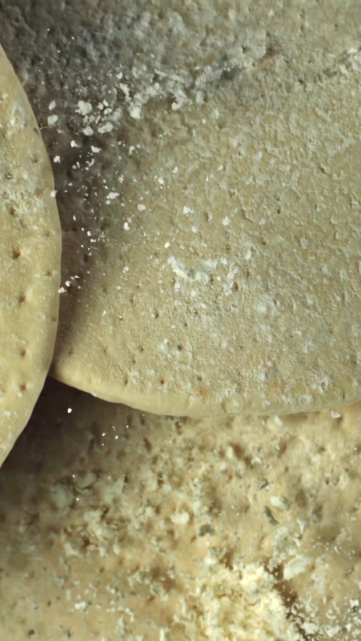 Flour Dusting on Uncooked Flatbread Dough