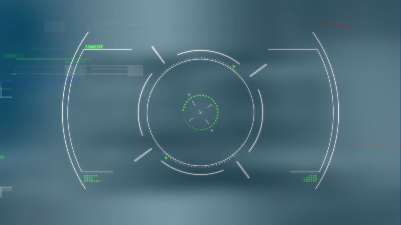 animazione dell'interferenza sulla scansione del campo su sfondo grigio
