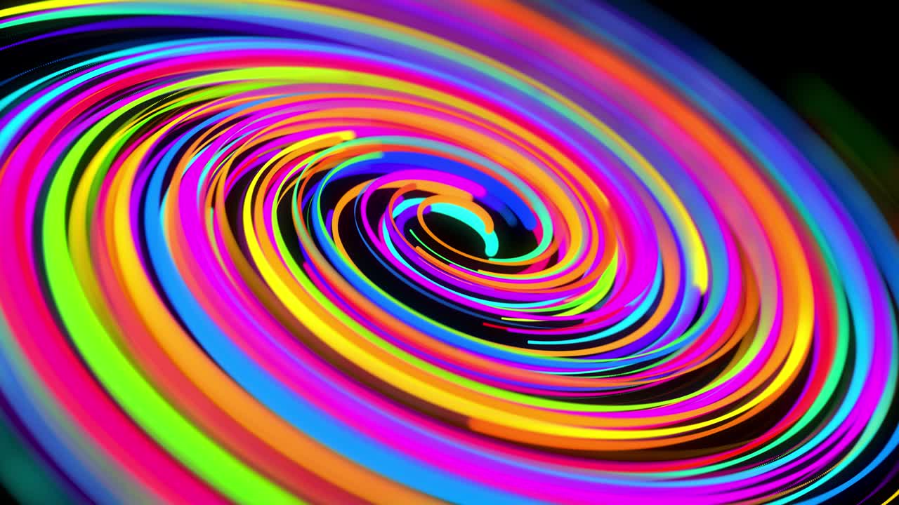estilo creativo fondo abstracto en 4k. líneas de color girando en espiral volar a lo largo de la ruta giratoria. diseño de movimiento bg de partículas que dan forma a líneas, hélice y estructuras abstractas. render 3d