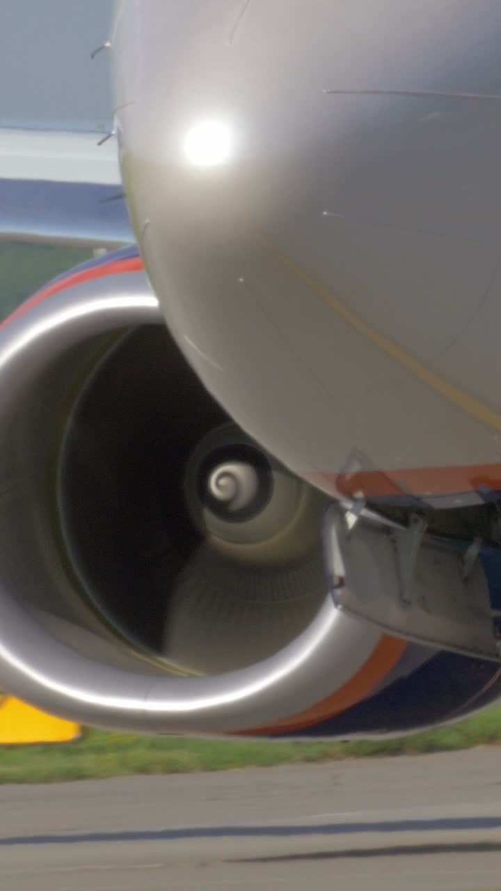 Close-up of Airplane Jet Engine