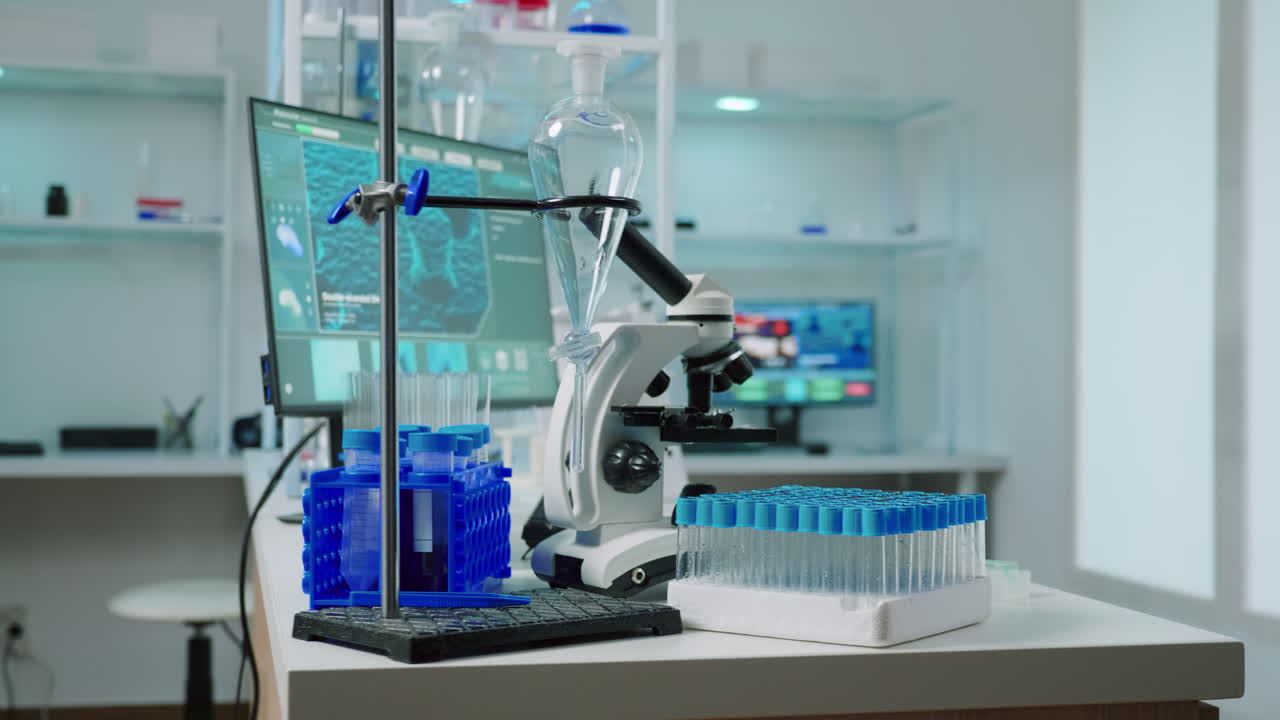 laboratorio vacío modernamente equipado con nadie en él