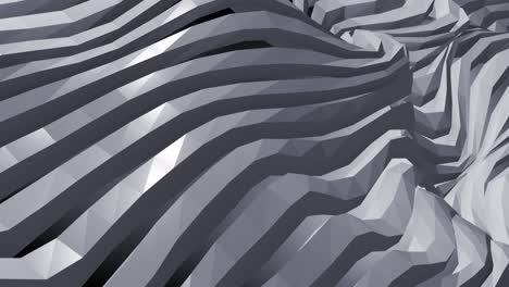 abstract 3d chaos gray wave animation geometry objects with wave surface texture seamless loop gradient background. dynamic digital motion graphics for title, vj loop, transition, business presentation