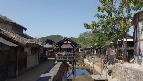 Vintage-Village-Am-Berühmten-Suncheon-Open-Filmset-In-South-Jeolla,-Südkorea