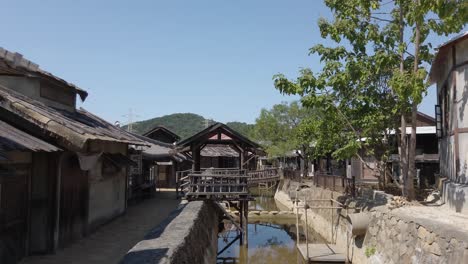 한국 전라남도에 위치한 유명한 순천 오픈 영화의 빈티지 빌리지