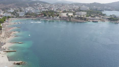 ksamil beach saranda albania with turquoise waters and date beach clubs
