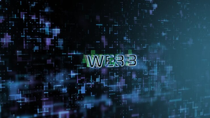 Web3 Concept Text Reveal Animation with Digital Abstract Technology Background 3D Rendering for Blockchain, Metaverse, Cryptocurrency