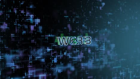 web3 concept text reveal animation with digital abstract technology background 3d rendering for blockchain, metaverse, cryptocurrency