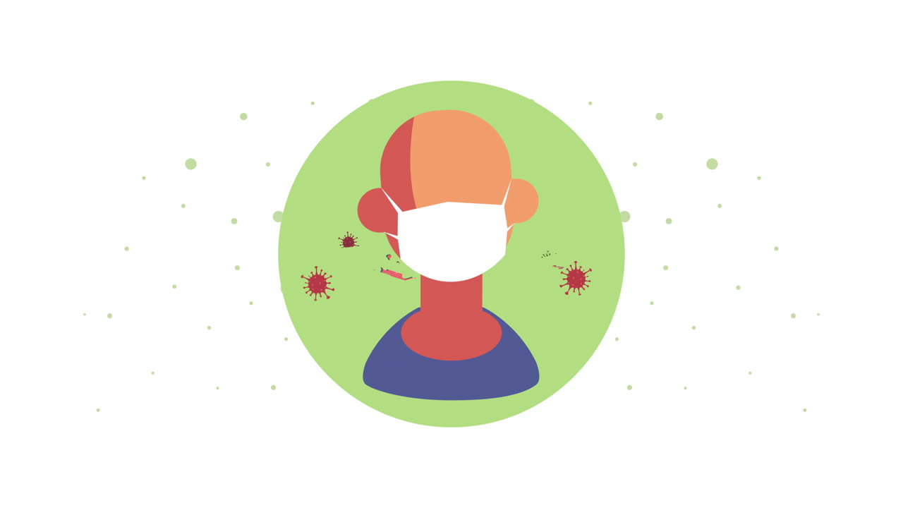 covid19 prevention with person wearing medical mask