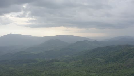 Fly-over-aerial-view-of-mountains-in-Kakheti-region-in-Georgia