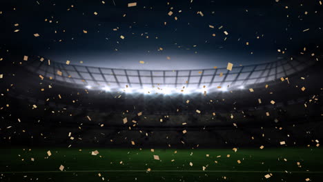 animation of confetti floating over stadium at night