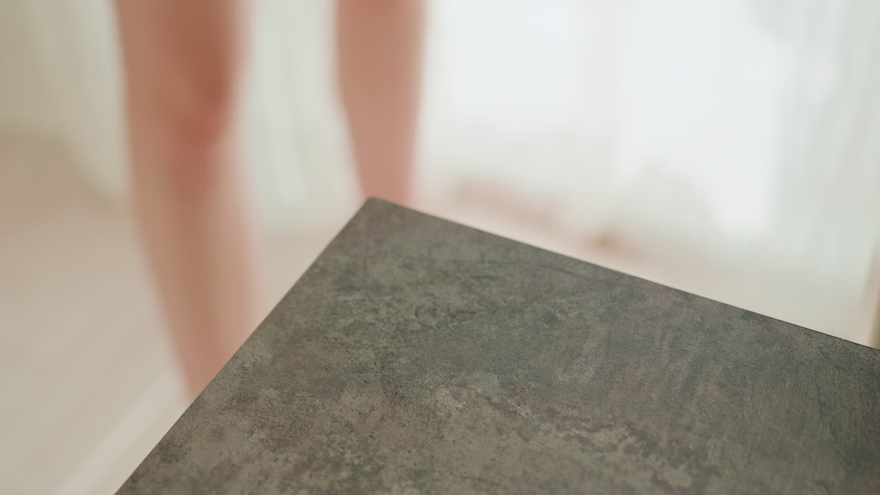 Clean Counter Space, Serene Kitchen Corner With Spotless Open Workspace Illuminated By Sunlight, Bright And Calm Kitchen Zone Featuring Clear Surface And Natural Sunlight Streaming In