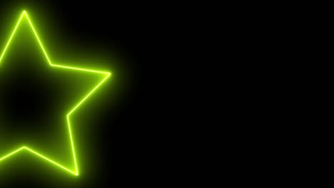 yellow star neon glowing animation motion graphics