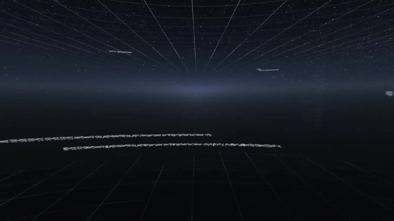 animación del procesamiento de datos sobre un fondo negro