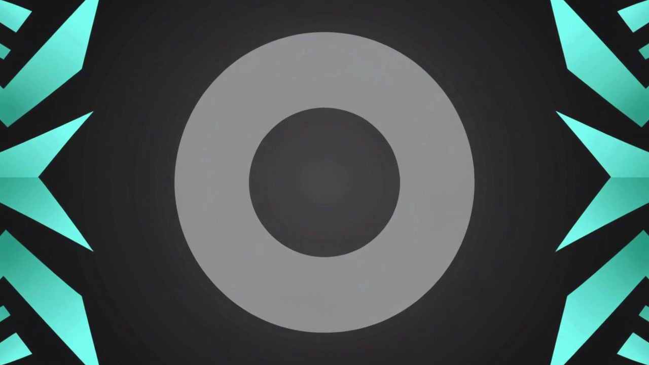 Abstract Motion Graphic with Expanding Teal Geometric Shapes and Central Circle