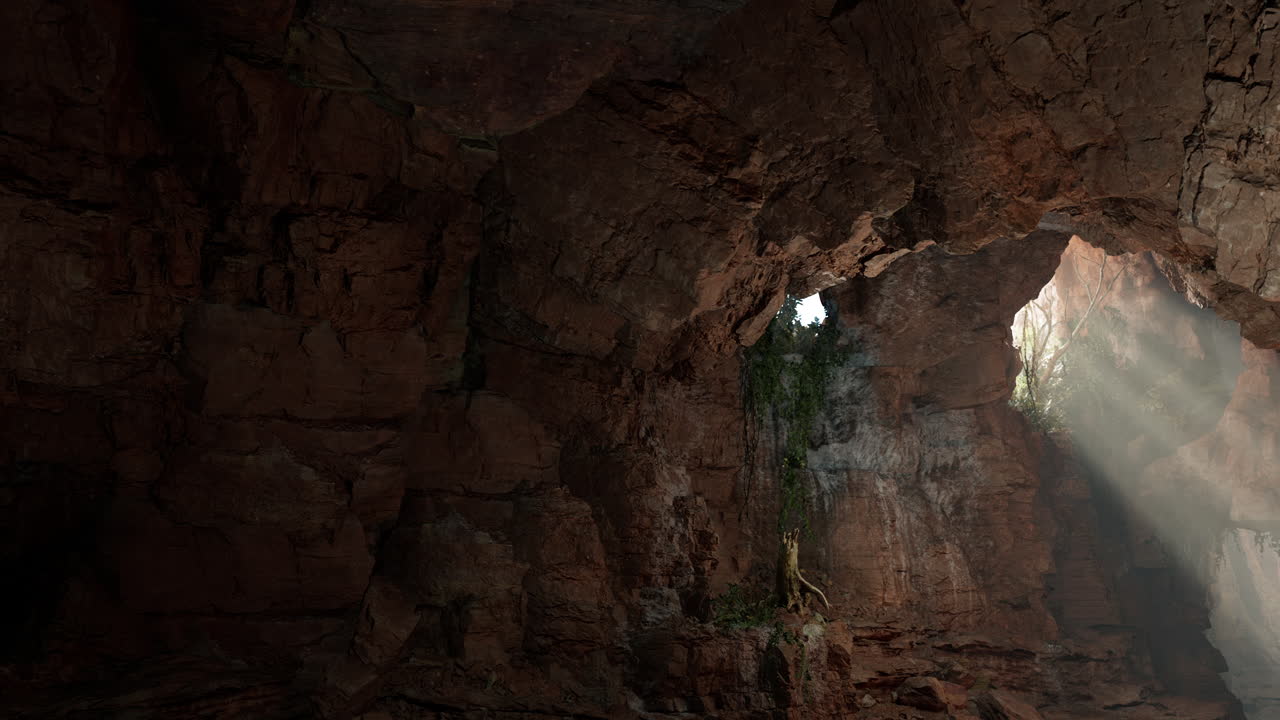 la luz del sol en la cueva