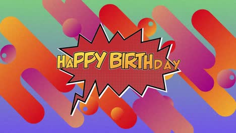 feliz cumpleaños escrito en la burbuja del discurso