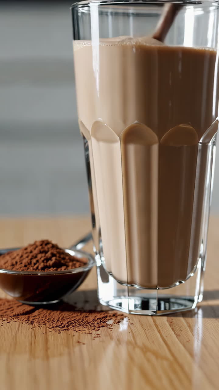 Preparazione di latte al cioccolato con cacao in polvere