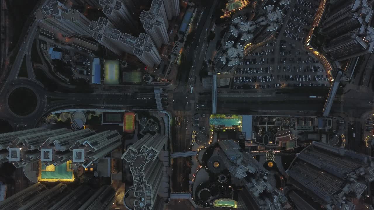 홍콩의   오 시의 드론 영상