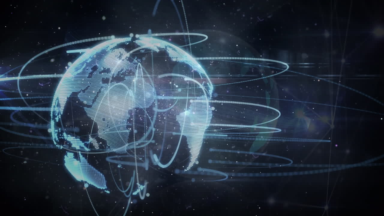 Animation of globe with network of connections
