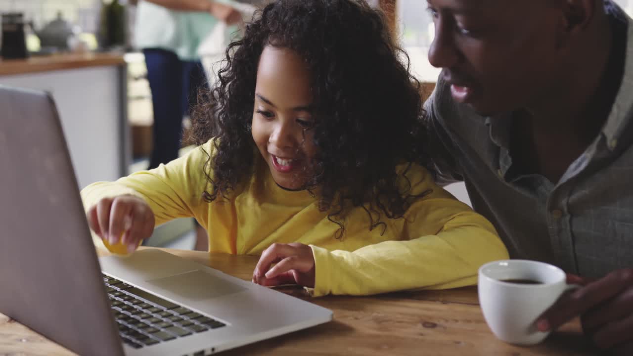 Family spending time at home together