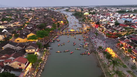 4k aerial of hoian, vietnam