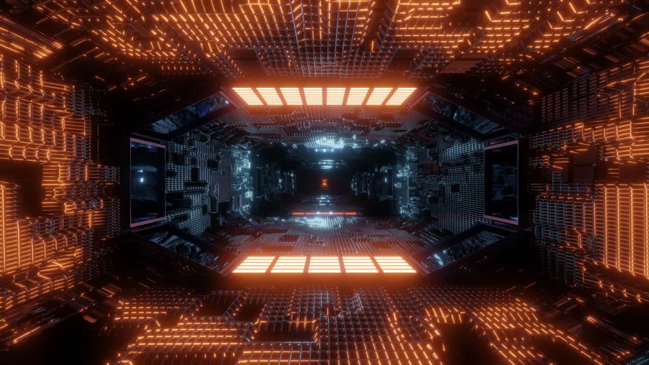 bucle de túnel de ciencia ficción altamente tecnológico en 4k y 60fps