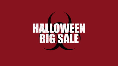 halloween big sale with toxic sign on red texture