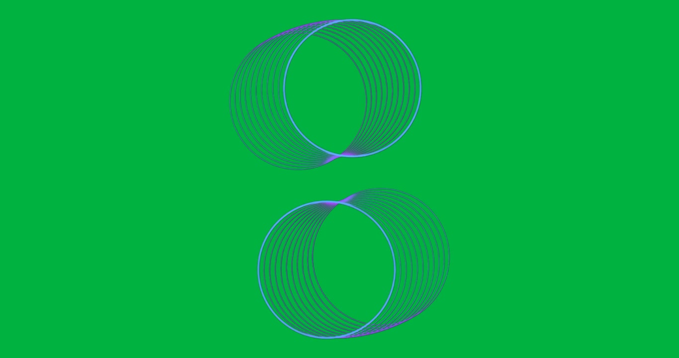 Abstract ribbon loops on transparent background showcasing purple gradient for digital design