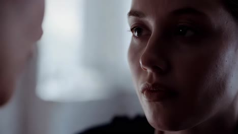 close-up of a woman's face