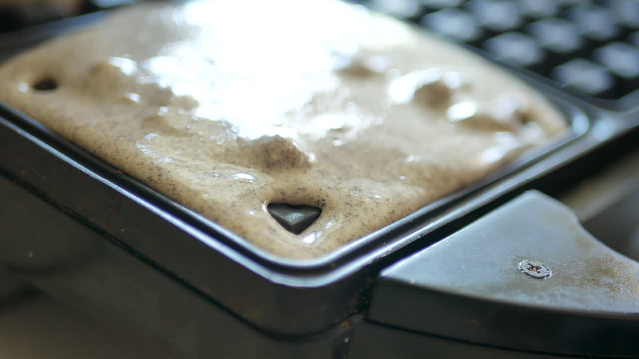 Waffle Batter in Waffle Iron