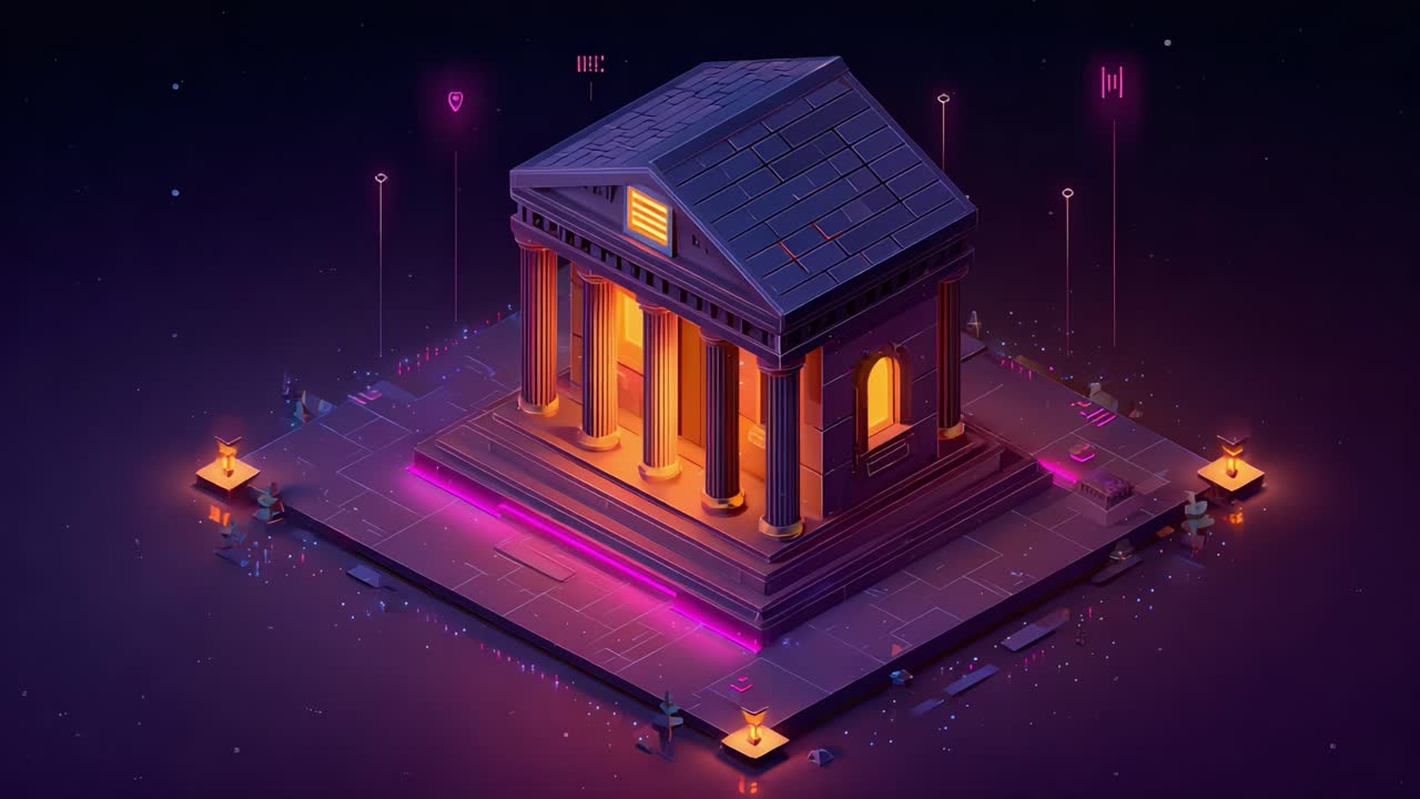 An Enchanting Digital Temple: A Stunning Visualization of an Intricate Architectural Structure Surrounded by An Ethereal Glow and Mystical Elements in a Virtual Space