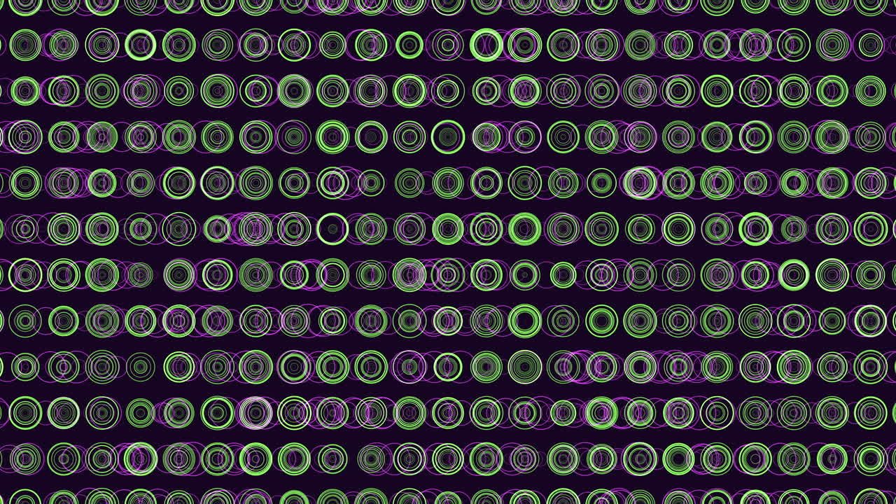 Abstract green and purple circle pattern on black background for web design